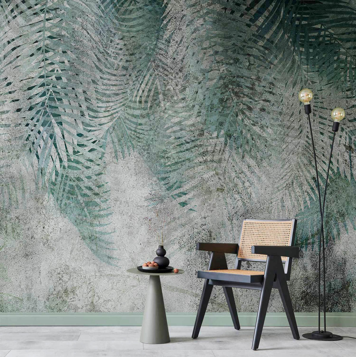 FOTOTAPETE  - Grauweiß/Mintgrün, LIFESTYLE, Textil (100/70cm) - artgeist