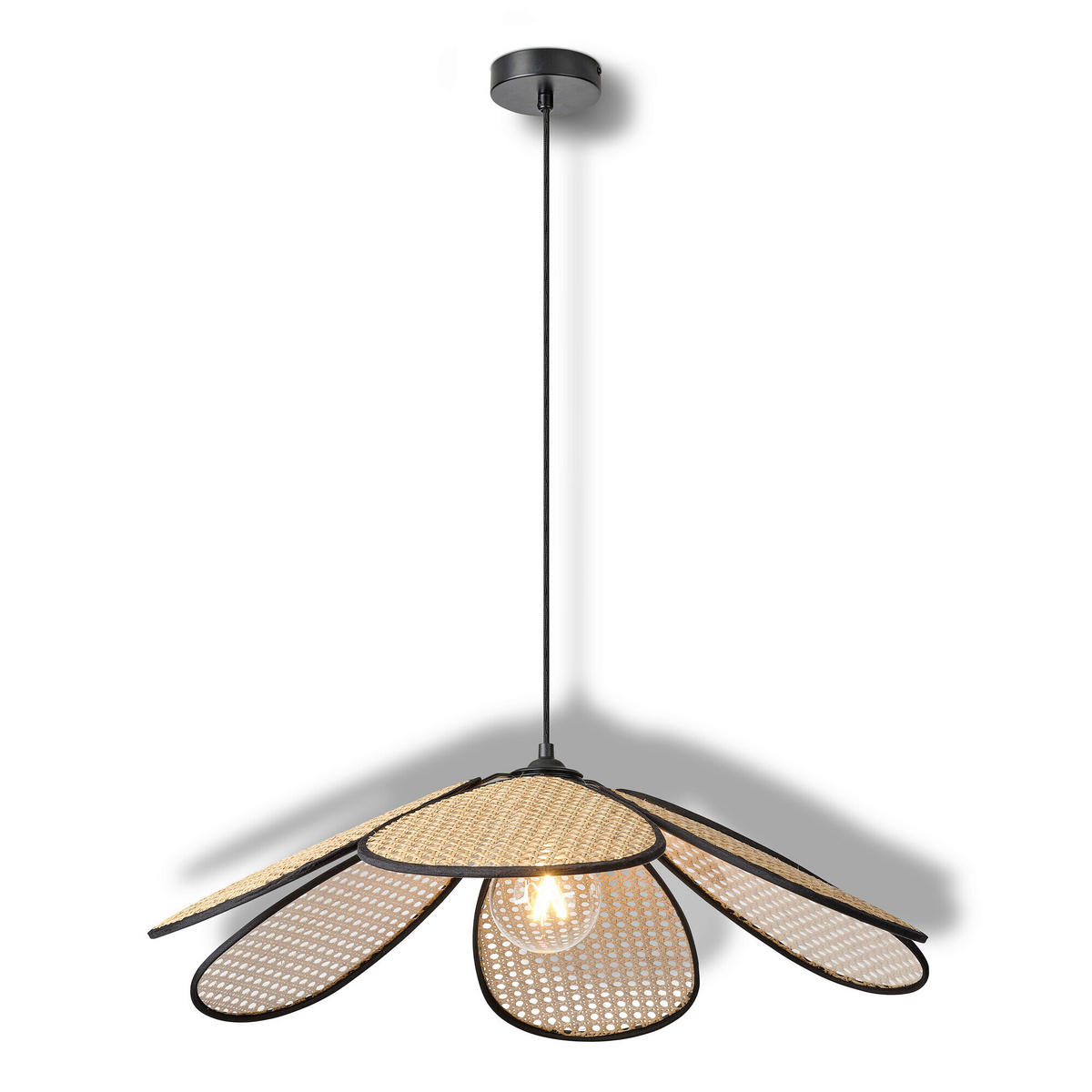 HÄNGELEUCHTE 69/124,5 cm  - Beige, Basics, Holz/Metall (69/124,5cm) - Osram