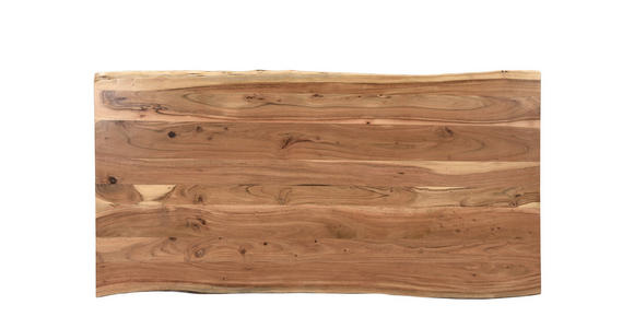 ESSTISCH 120/80/76 cm Akazie massiv Holz, Metall Schwarz, Akaziefarben rechteckig  - Schwarz/Akaziefarben, Design, Holz/Metall (120/80/76cm) - Linea Natura