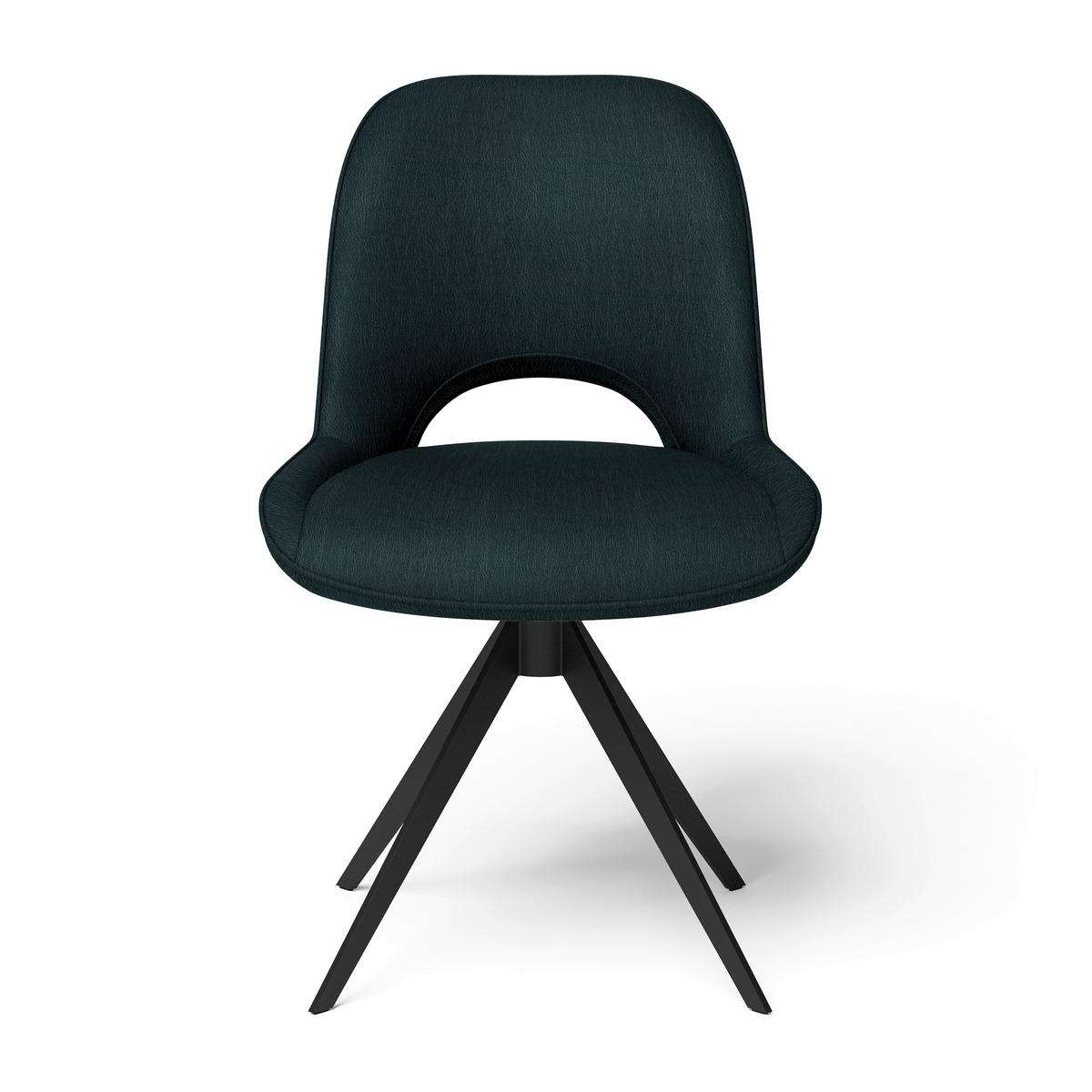 STUHL  in Stahl Echtleder pigmentiert  - Schwarz, Design, Leder/Metall (53/86/61cm) - Joop!