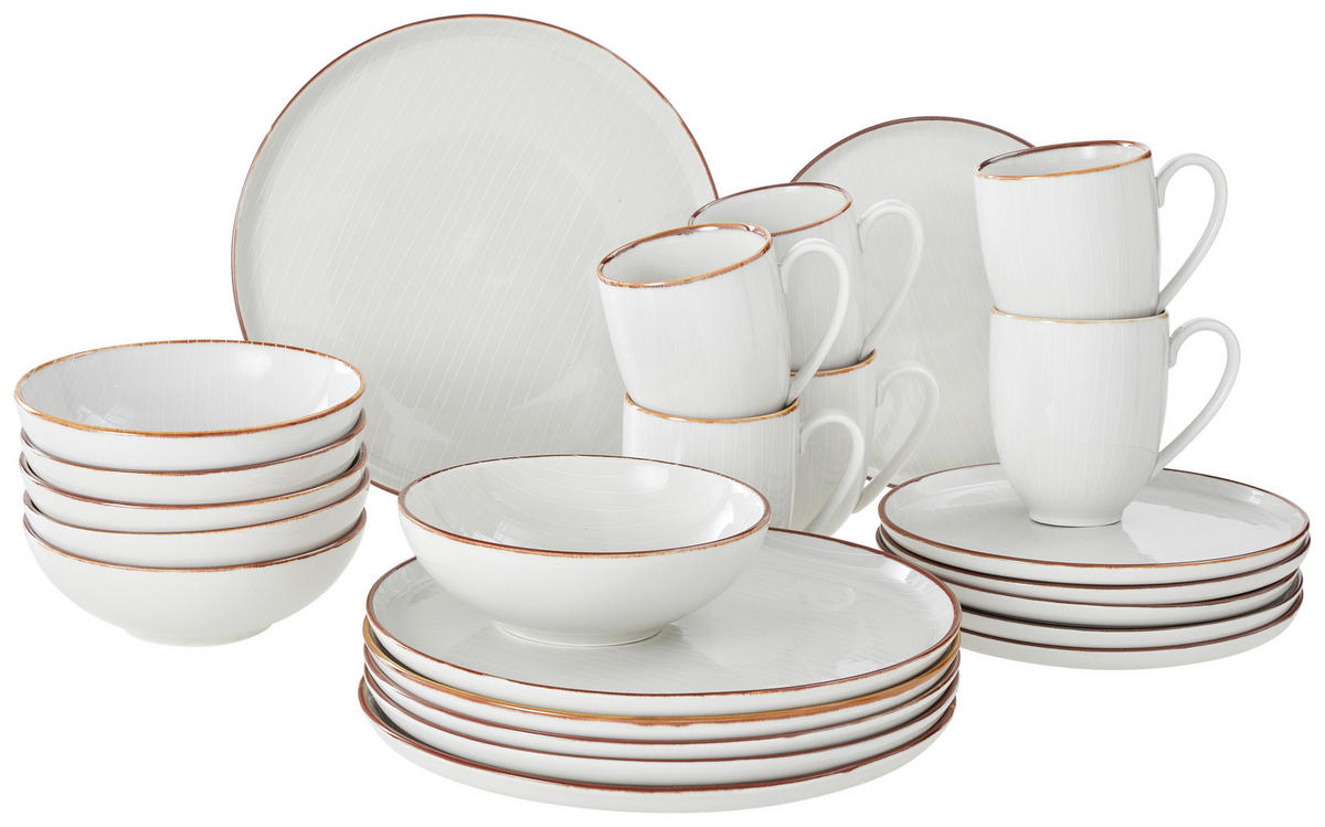 KOMBISERVICE 24-teilig Bergen  - Beige, Design, Keramik - Landscape