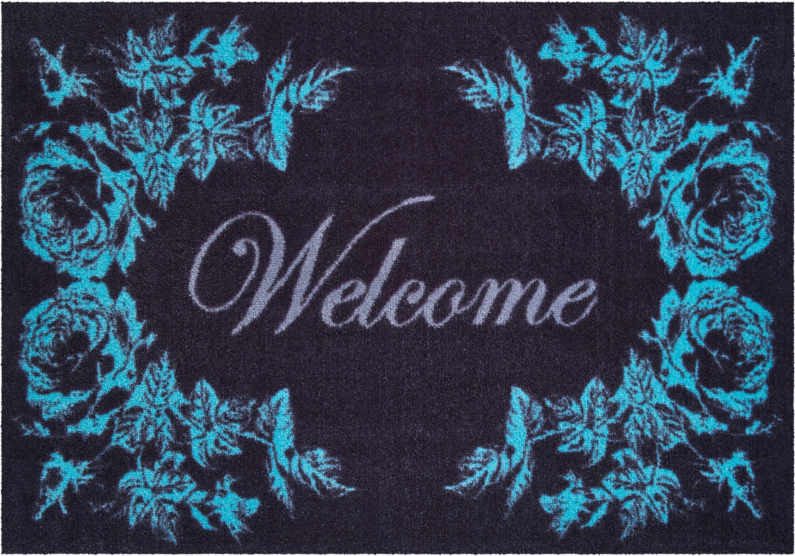 FUßMATTE 40/60 cm Welcome  - Pastellblau/Creme, Design, Kunststoff/Textil (40/60cm) - Grund