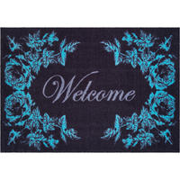 FUßMATTE 60/85 cm Welcome  - Pastellblau/Creme, Design, Kunststoff/Textil (60/85cm) - Grund
