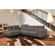 ECKSOFA in Mikrofaser Grau  - Schwarz/Grau, KONVENTIONELL, Textil/Metall (207/273cm) - Carryhome