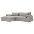 ECKSOFA  in Webstoff Greige  198/306 cm  - Greige/Schwarz, MODERN, Kunststoff/Textil (198/306cm) - Carryhome