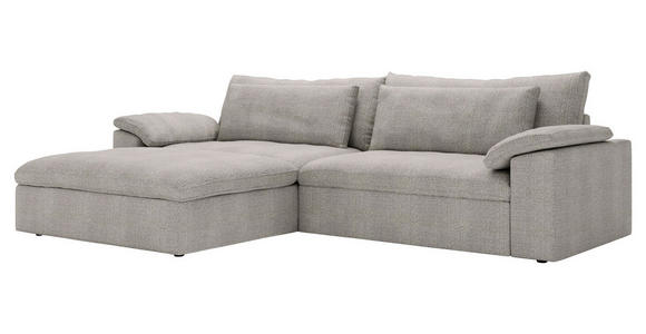 ECKSOFA  in Webstoff Greige  198/306 cm  - Greige/Schwarz, MODERN, Kunststoff/Textil (198/306cm) - Carryhome
