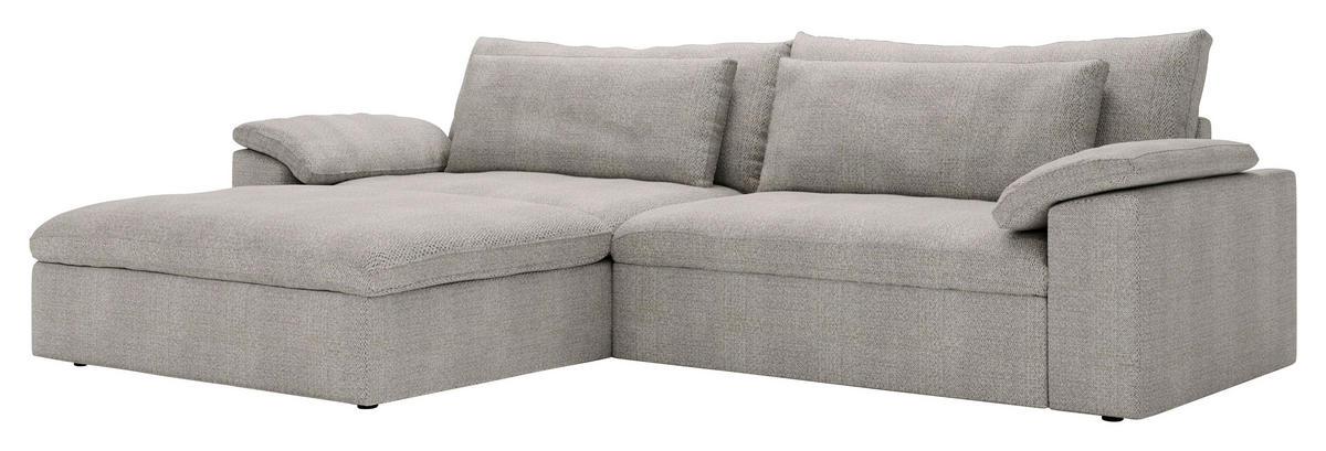 ECKSOFA  in Webstoff Greige  198/306 cm  - Greige/Schwarz, MODERN, Kunststoff/Textil (198/306cm) - Carryhome