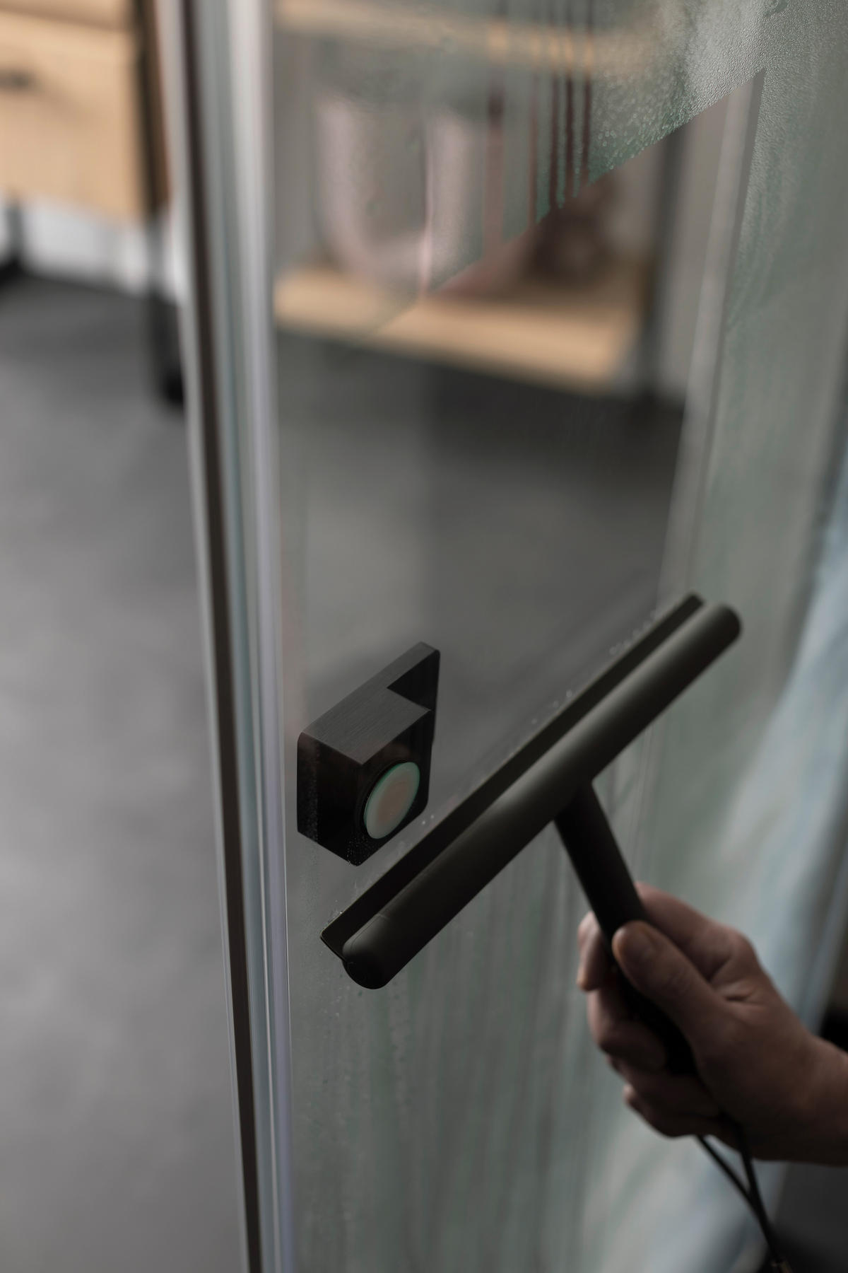 DUSCHTÜR Schwarz  100/200 cm  - Schwarz, MODERN, Glas/Metall (100/200cm) - Schöner Wohnen