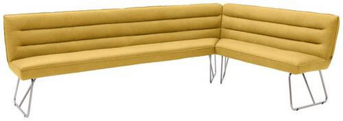 ECKBANK 304/174 cm  in Gelb, Edelstahlfarben  - Edelstahlfarben/Gelb, Design, Textil/Metall (304/174cm) - Dieter Knoll