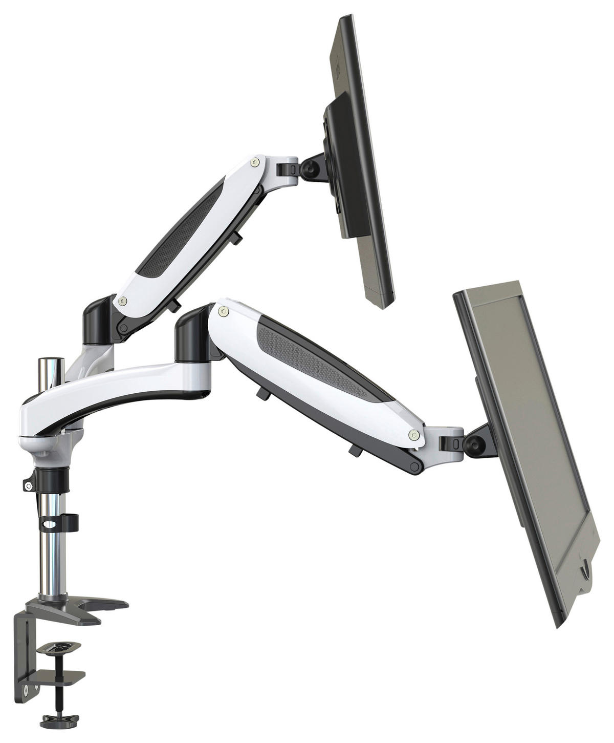 MONITOR-HALTERUNG Metall Weiß, Schwarz  - Schwarz/Weiß, Basics, Metall (66/34/32cm) - MID.YOU