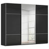 SCHWEBETÜRENSCHRANK in Schwarz  - Alufarben/Schwarz, Konventionell, Glas/Holzwerkstoff (271/223/68cm) - Novel