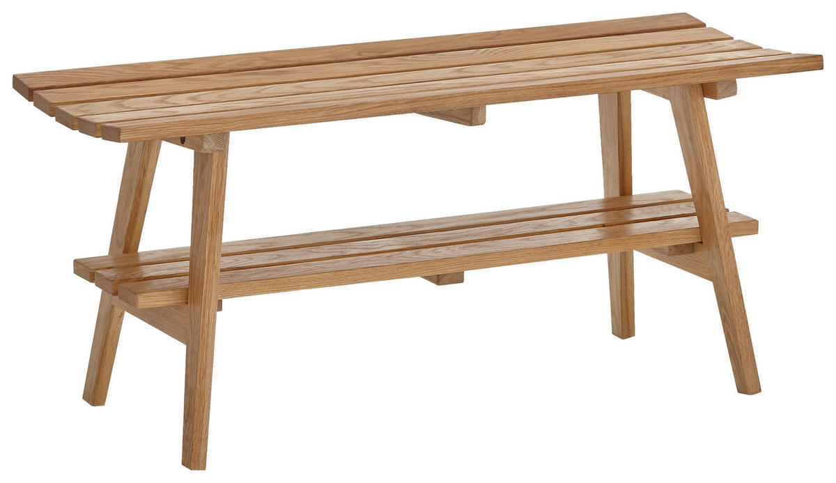 ŠATNÍ LAVICE - barvy dubu, Basics, dřevo (100/45/36cm)