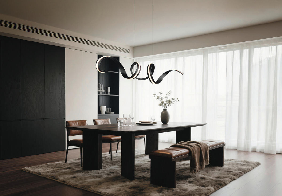 LED-HÄNGELEUCHTE CISENNA 160/45/300 cm  - Schwarz, Design, Metall (160/45/300cm) - Cinque