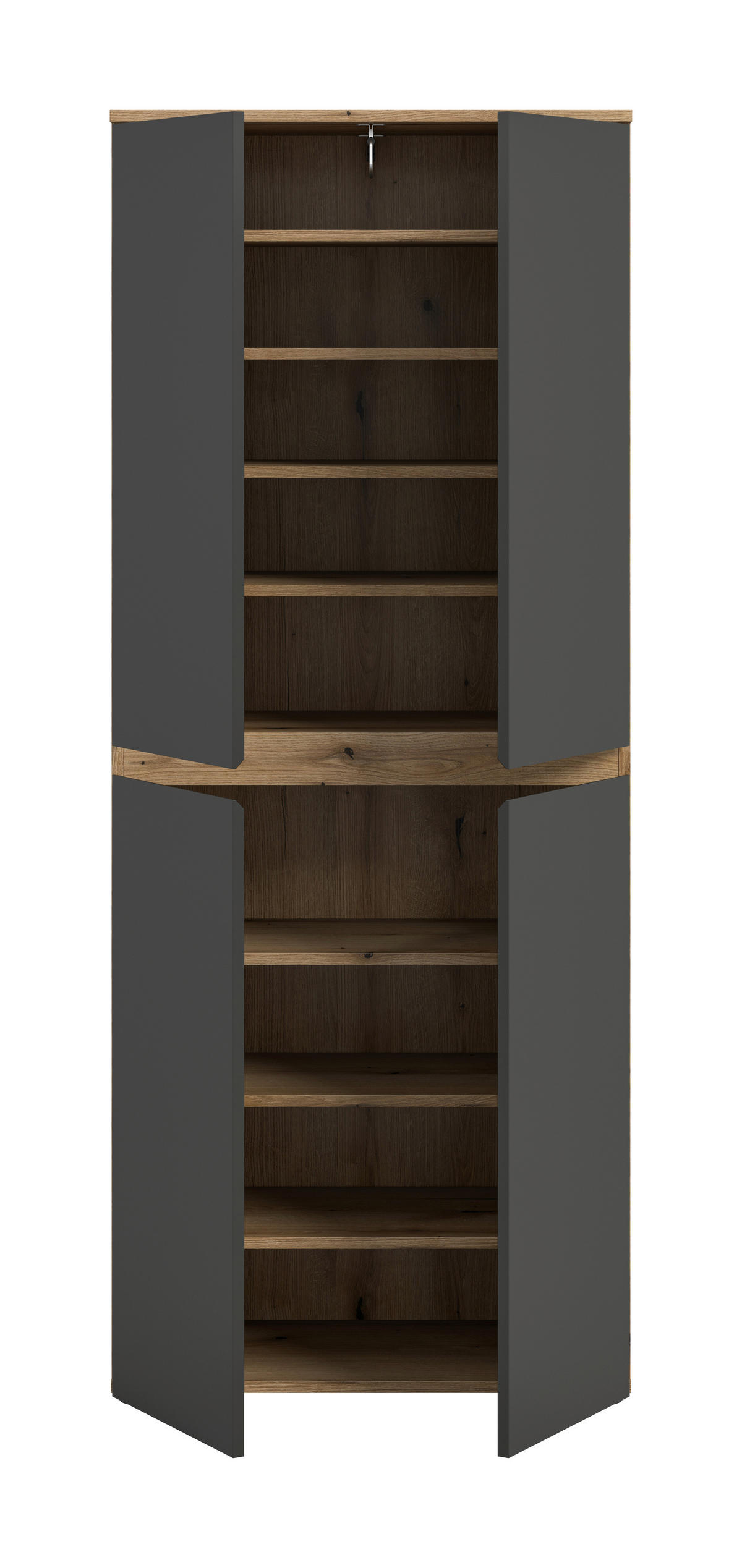 GARDEROBENSCHRANK  in 70/175/37 cm  - Eichefarben/Anthrazit, Design, Holzwerkstoff/Kunststoff (70/175/37cm) - Livetastic