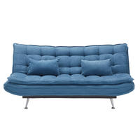 BÄDDSOFFA i flatväv mörkblå  - silver/mörkblå, Basics, metall/trä (196/92/98cm) - Best Price