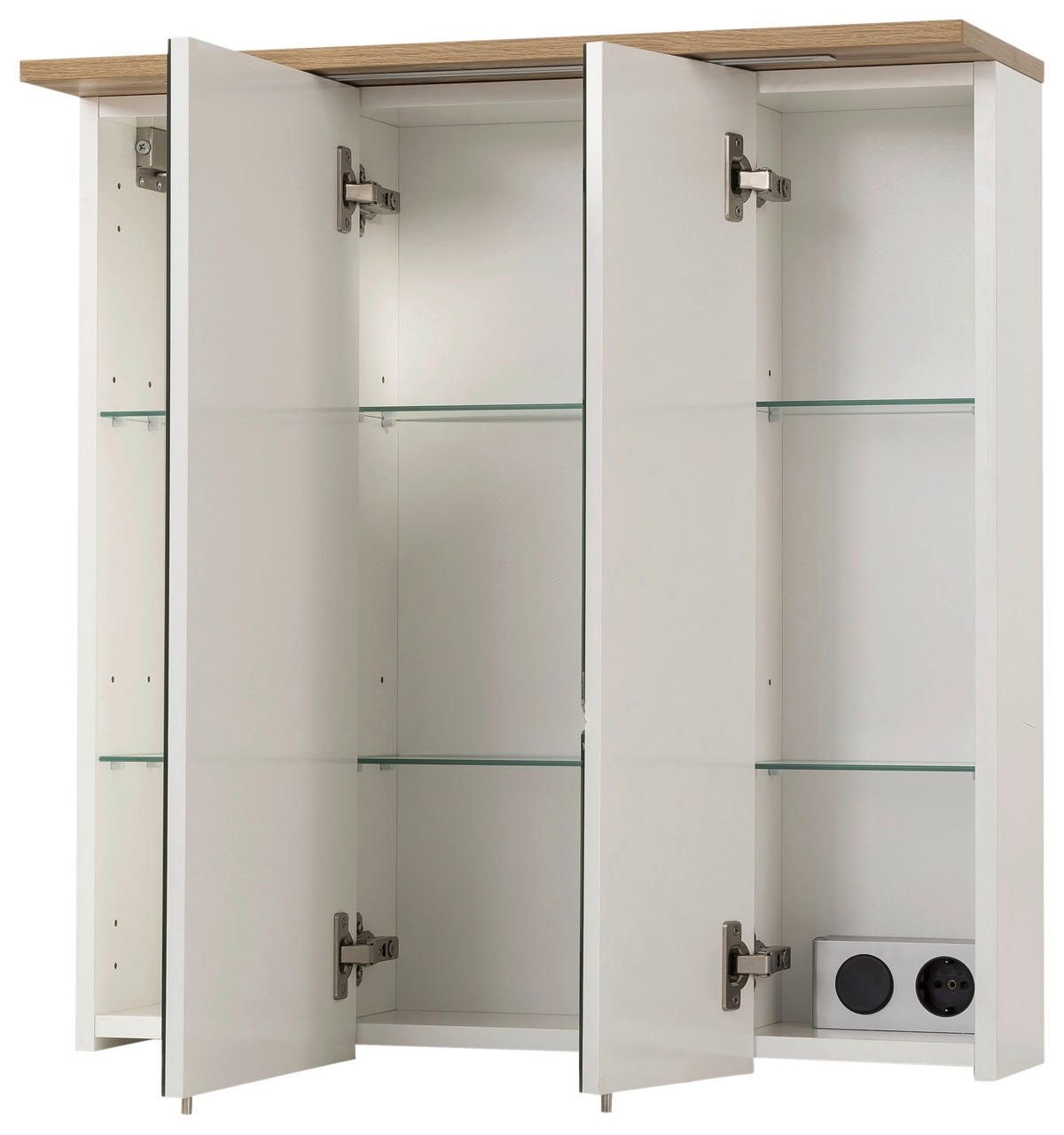 SPIEGELSCHRANK 70,4/72,3/23,7 cm  - Eichefarben/Silberfarben, MODERN, Glas/Holzwerkstoff (70,4/72,3/23,7cm) - Stylife