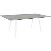 GARTENTISCH 180/100/75 cm Kunststoff Grau rechteckig  - Weiß/Grau, MODERN, Kunststoff/Metall (180/100/75cm) - Stern