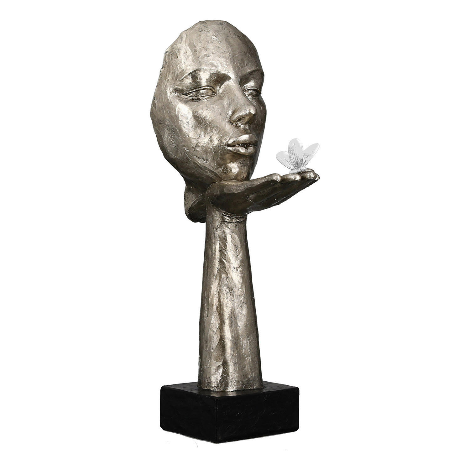 SKULPTUR - Silberfarben, Basics, Kunststoff (10/34/16,5cm)