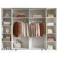 KLEIDERSCHRANK  in Weiß  - Alufarben/Weiß, KONVENTIONELL, Holzwerkstoff/Kunststoff (267/205/57cm) - Carryhome