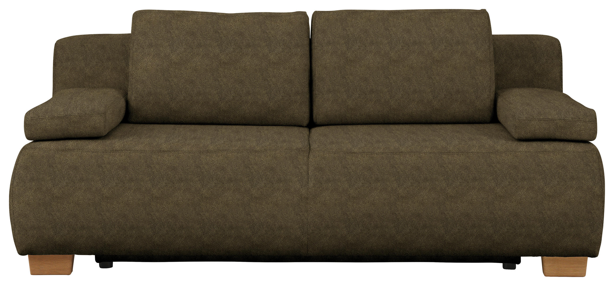 BOXSPRINGSOFA in Flachgewebe Grün  - Naturfarben/Grün, MODERN, Holz/Textil (205/93/108cm) - Venda