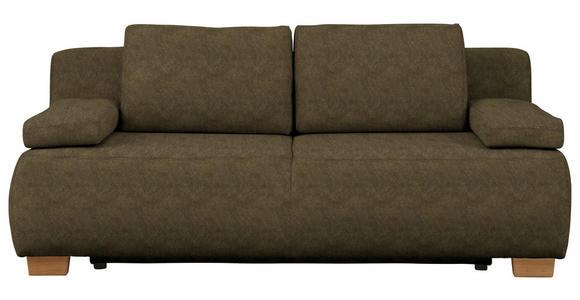 BOXSPRINGSOFA in Flachgewebe Grün  - Naturfarben/Grün, MODERN, Holz/Textil (205/93/108cm) - Venda