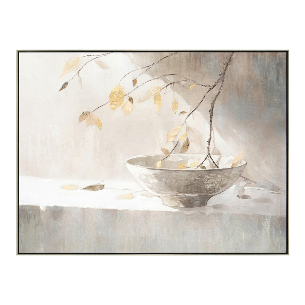 TISAK NA PLATNU     120/90 cm       - srebrne boje/smeđa, Trend, drvo/tekstil (120/90cm) - Monee