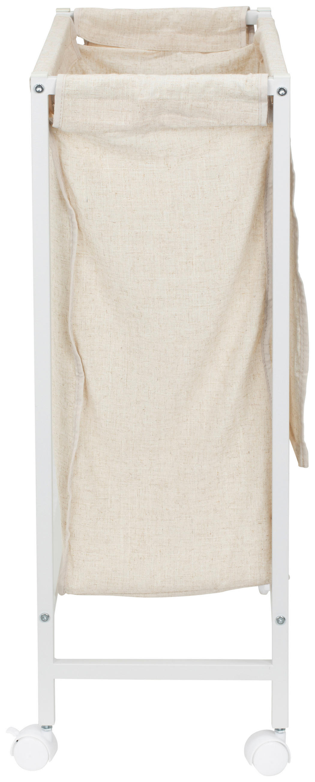 WÄSCHEKORB - Beige/Weiß, MODERN, Textil/Metall (55/78/29cm) - PBJ