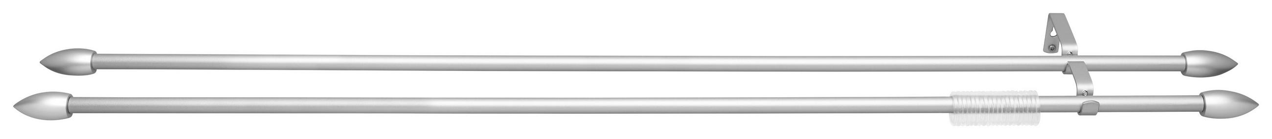 OKRÚHLA TYČ S PRÍSLUŠENSTVOM 130-240 cm - strieborná, Konventionell, kov (130-240cm) - Ondega