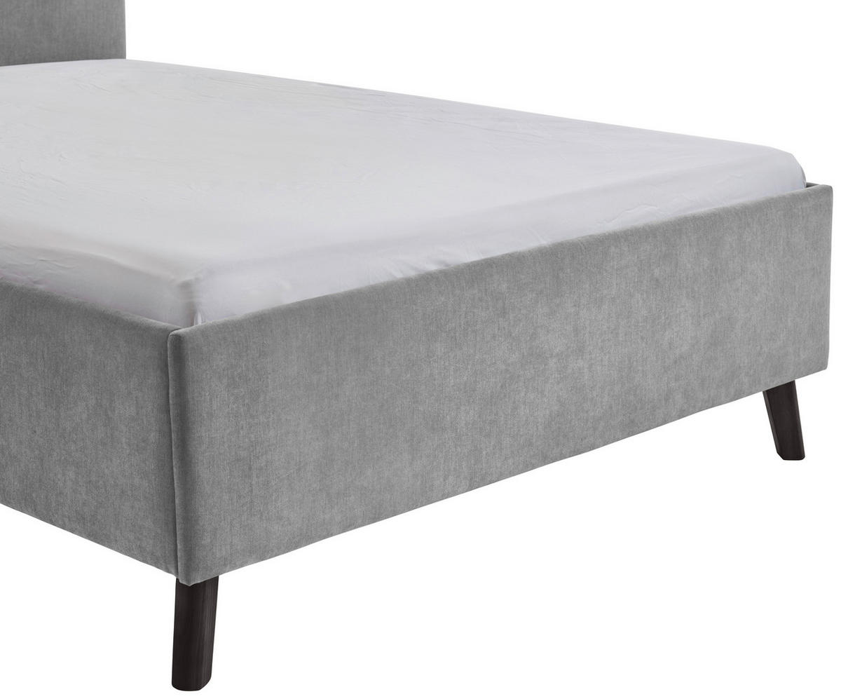 POLSTERBETT 140/200 cm  in Grau  - Schwarz/Grau, Basics, Holz/Textil (140/200cm) - Boxxx