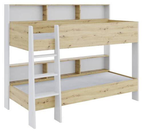 ETAGENBETT - Eiche Artisan/Weiß, KONVENTIONELL, Holzwerkstoff (90/200cm) - MID.YOU