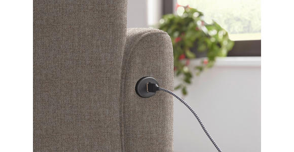 ECKSOFA in Flachgewebe Hellbraun 191/252 cm - Hellbraun/Schwarz, Design, Textil/Metall (191/252cm) - Dieter Knoll