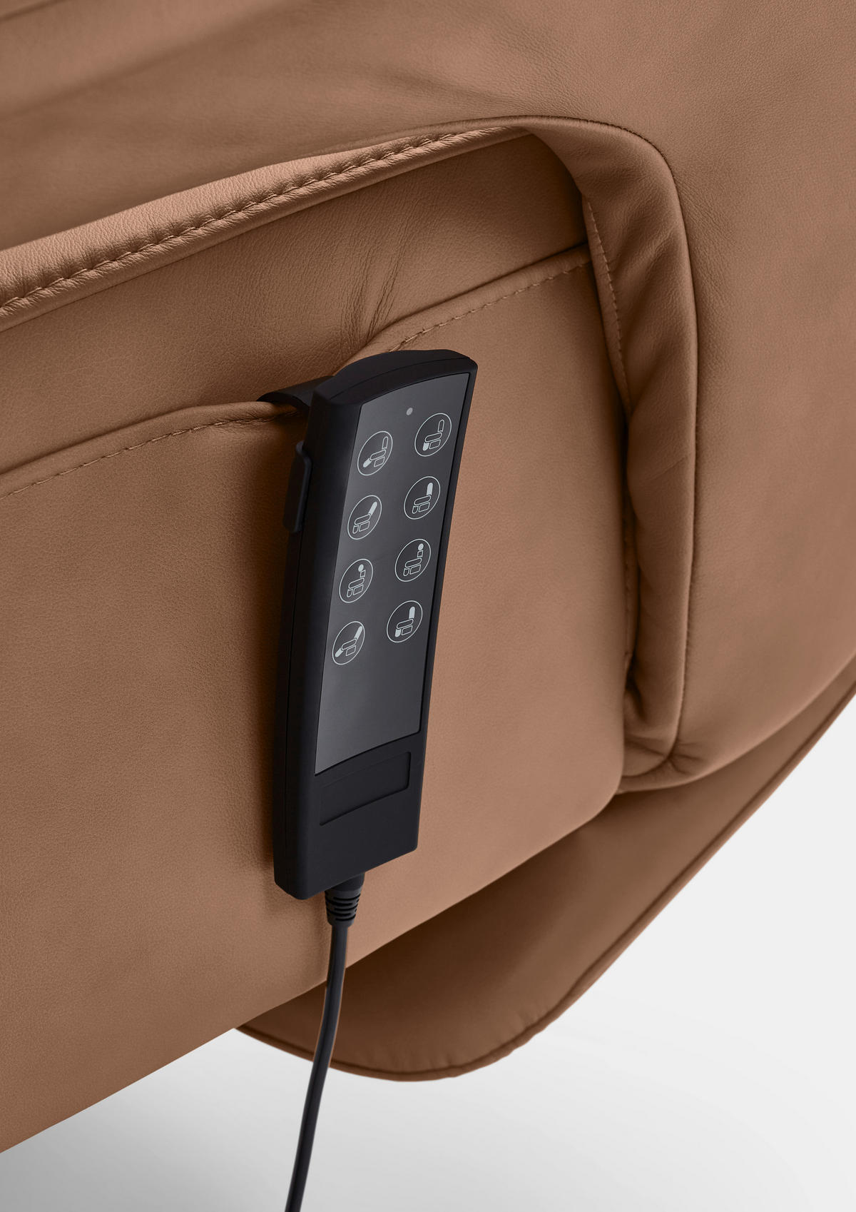 RELAXSESSEL in Leder Braun  - Schwarz/Braun, Design, Leder/Metall (83/123/87cm) - Valdera
