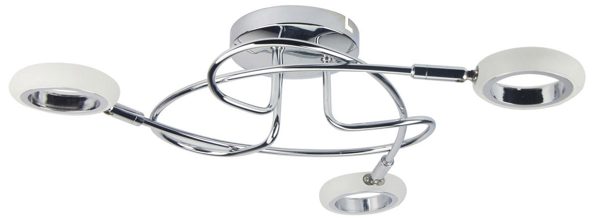 LED-TAKLAMPA Aurelion 49/49/13 cm  - kromfärg, Design, metall/plast (49/49/13cm)
