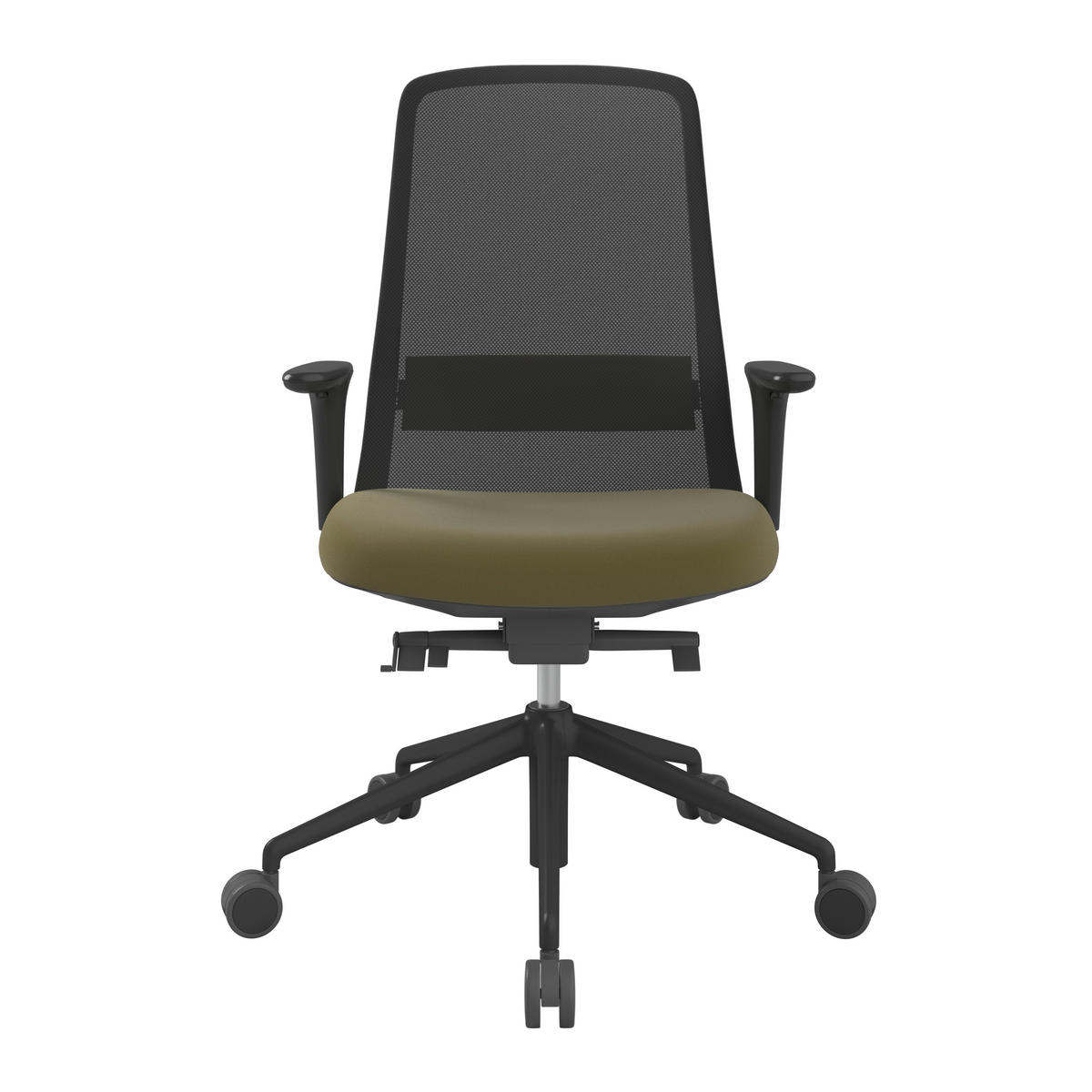 DREHSTUHL Schwarz, Olivgrün  - Schwarz/Olivgrün, MODERN, Kunststoff/Textil (70/103-115/70cm)