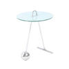 BEISTELLTISCH in Metall, Glas 46/46/60 cm  - Silberfarben/Weiß, Basics, Glas/Metall (46/46/60cm) - Kayoom