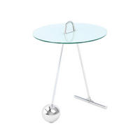 BEISTELLTISCH in Metall, Glas 46/46/60 cm  - Silberfarben/Weiß, Basics, Glas/Metall (46/46/60cm) - Kayoom