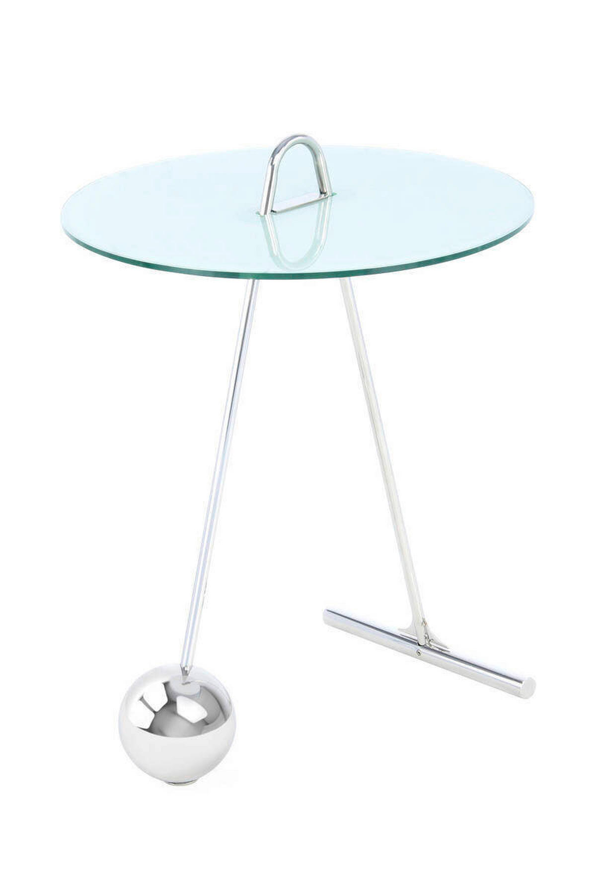BEISTELLTISCH in Metall, Glas 46/46/60 cm  - Silberfarben/Weiß, Basics, Glas/Metall (46/46/60cm) - Kayoom
