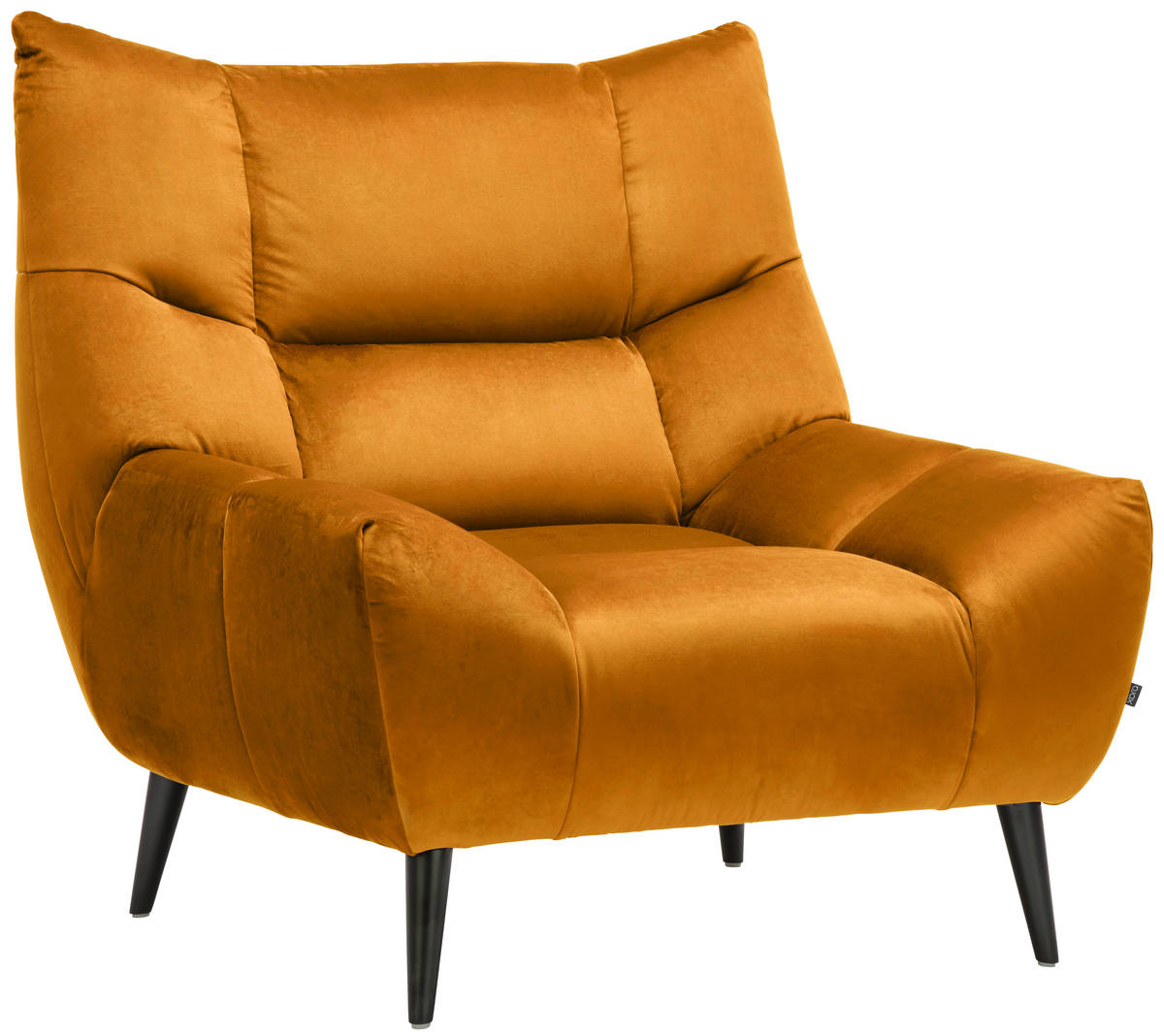 SESSEL in Mikrofaser Currygelb  - Currygelb/Schwarz, Design, Textil/Metall (100/104/99cm) - Xora