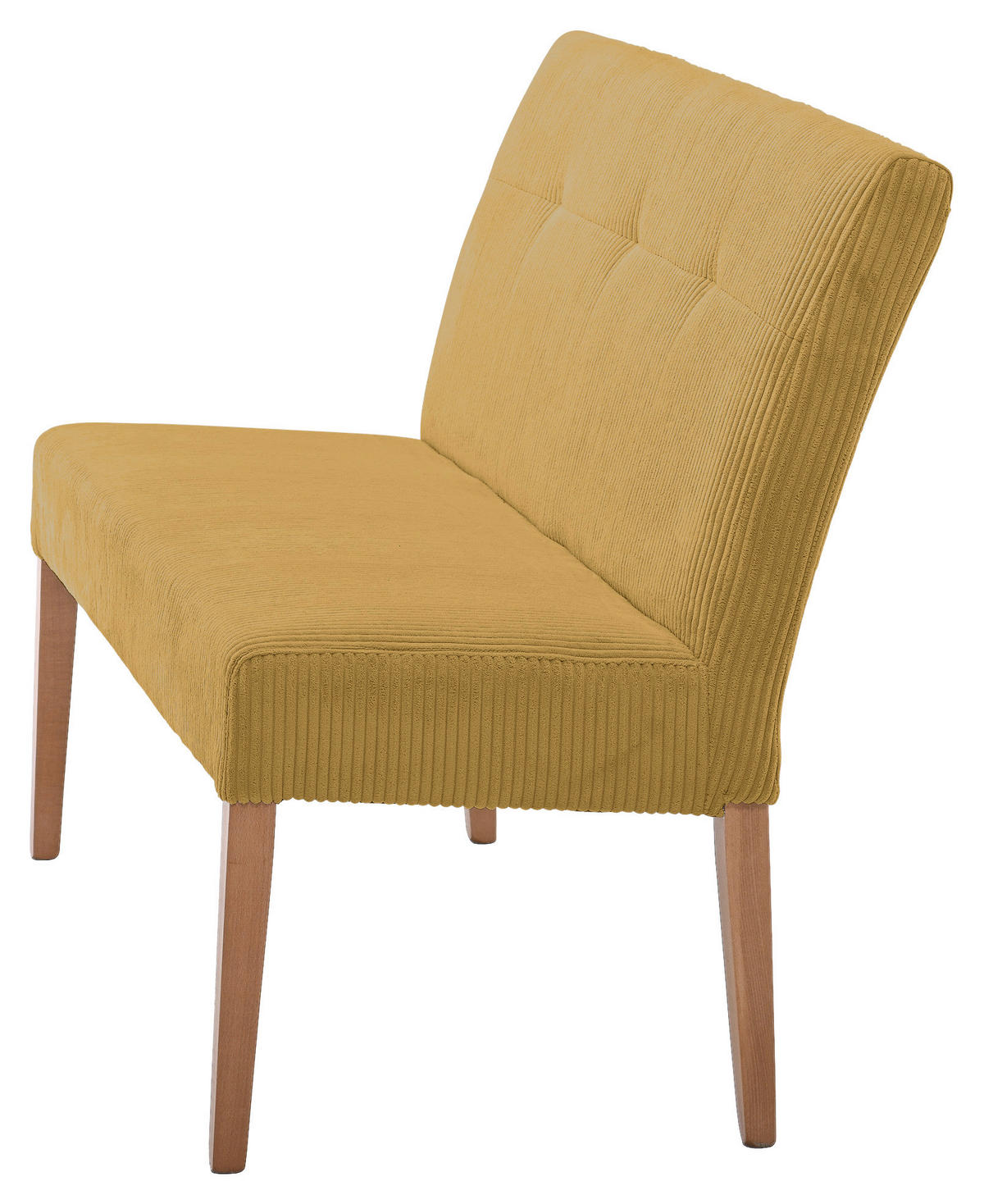 SITZBANK 140/92/66 cm  in Buchefarben, Currygelb  - Currygelb/Buchefarben, KONVENTIONELL, Holz/Textil (140/92/66cm) - home24