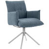 ARMLEHNSTUHL  in Flachgewebe  - Blau/Edelstahlfarben, Design, Textil/Metall (55/85/65cm) - Valnatura