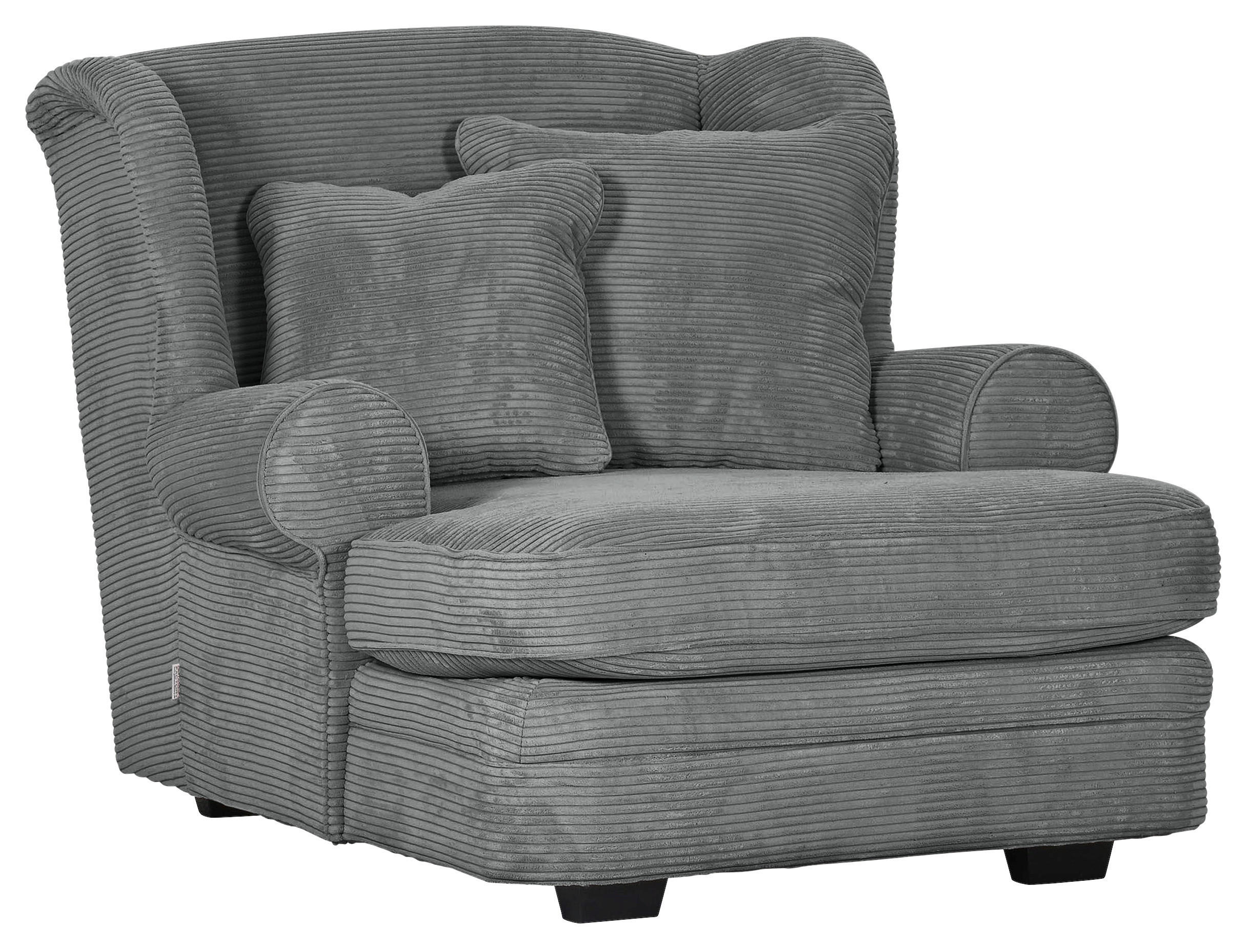 XXL KŘESLO, textil, tmavě šedá - tmavě hnědá/tmavě šedá, Design, dřevo/textil (121/100/140cm) - Ambia Home