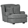 XXL-SESSEL in Cord Dunkelgrau  - Dunkelgrau/Beige, Design, Holz/Textil (121/100/140cm) - Ambia Home