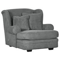XXL-SESSEL Cord Dunkelgrau    - Dunkelgrau/Beige, Design, Holz/Textil (121/100/140cm) - Ambia Home