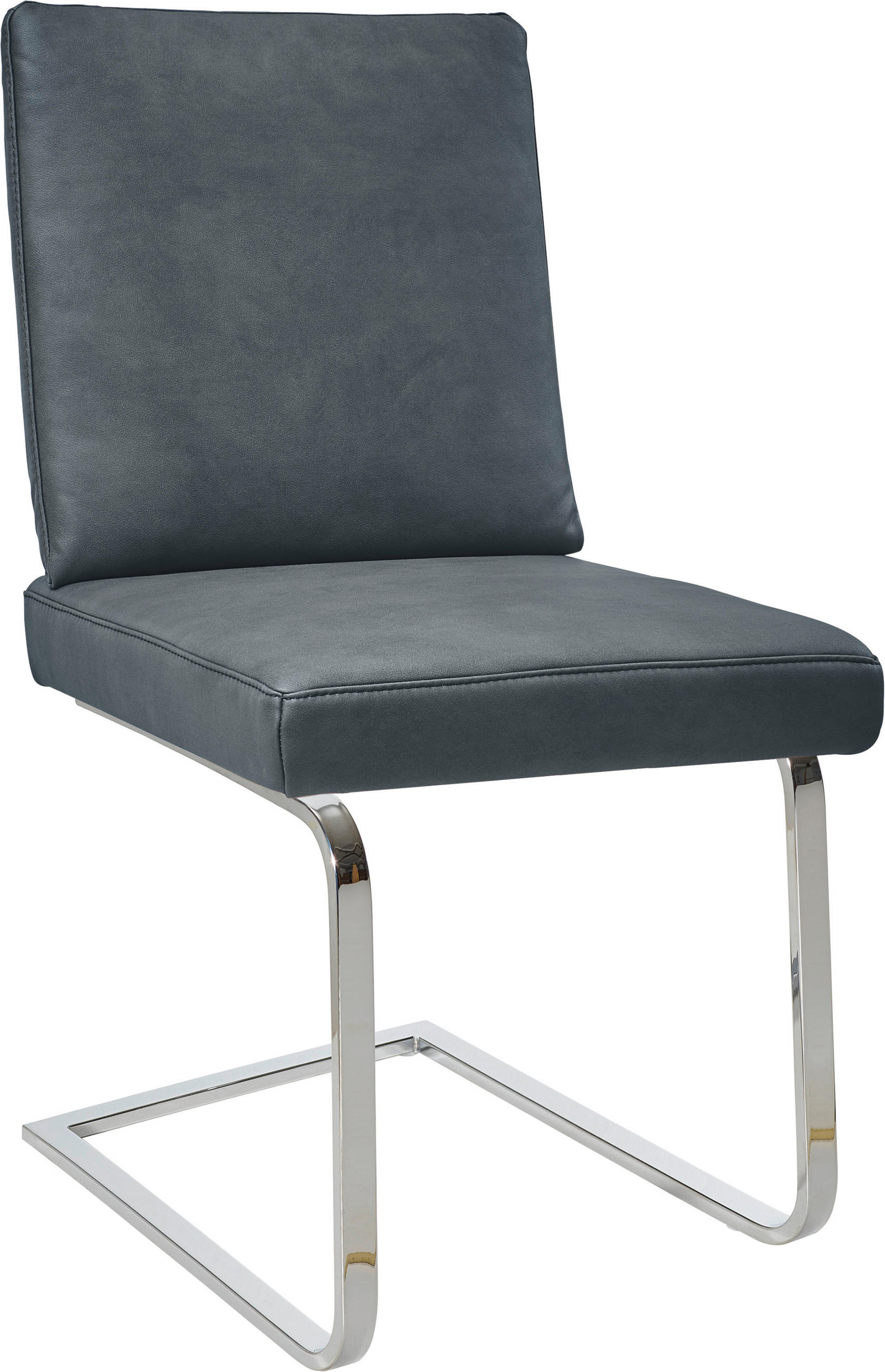 SCHWINGSTUHL  in Stahl Mikrofaser  - Chromfarben/Grau, Design, Textil/Metall (46/92/60cm) - Dieter Knoll