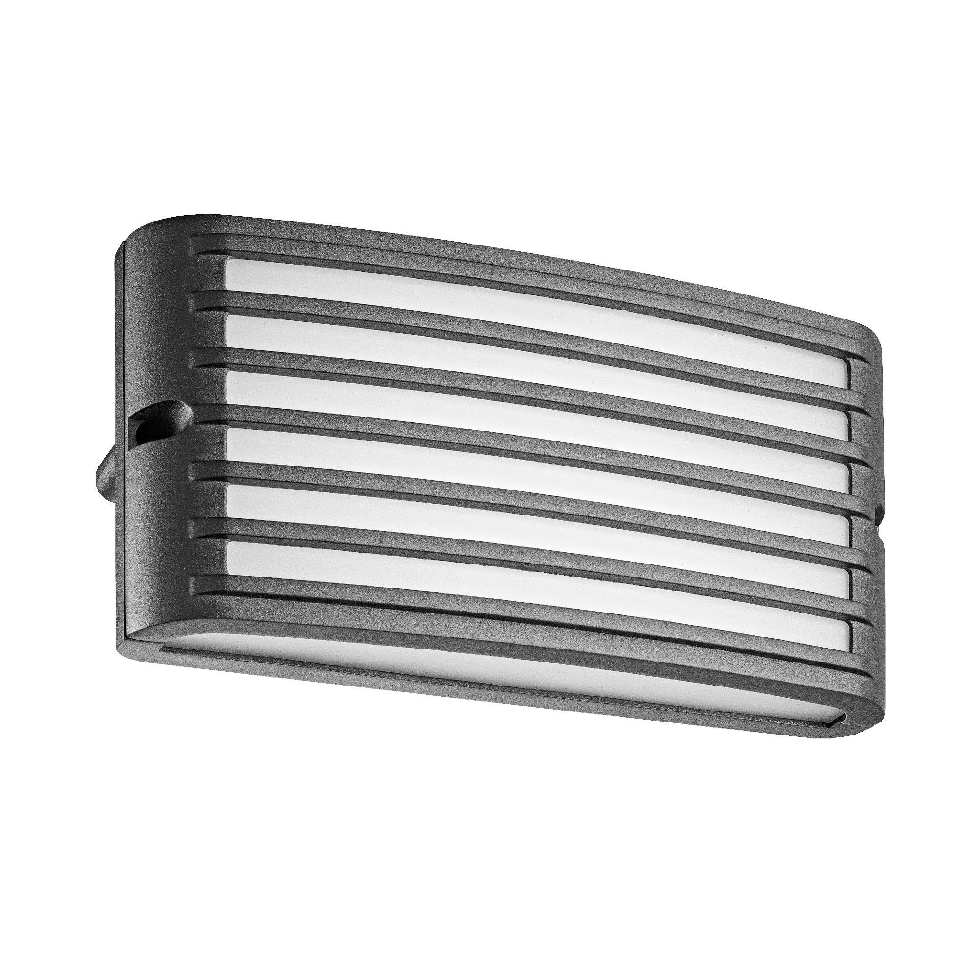 KÜLTÉRI FALILÁMPA - fekete/fehér, Basics, műanyag/fém (6.5/11/22cm)