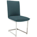 SCHWINGSTUHL in Nickel Echtleder pigmentiert  - Blau/Edelstahlfarben, Design, Leder/Metall (48/93/65cm) - Ambiente
