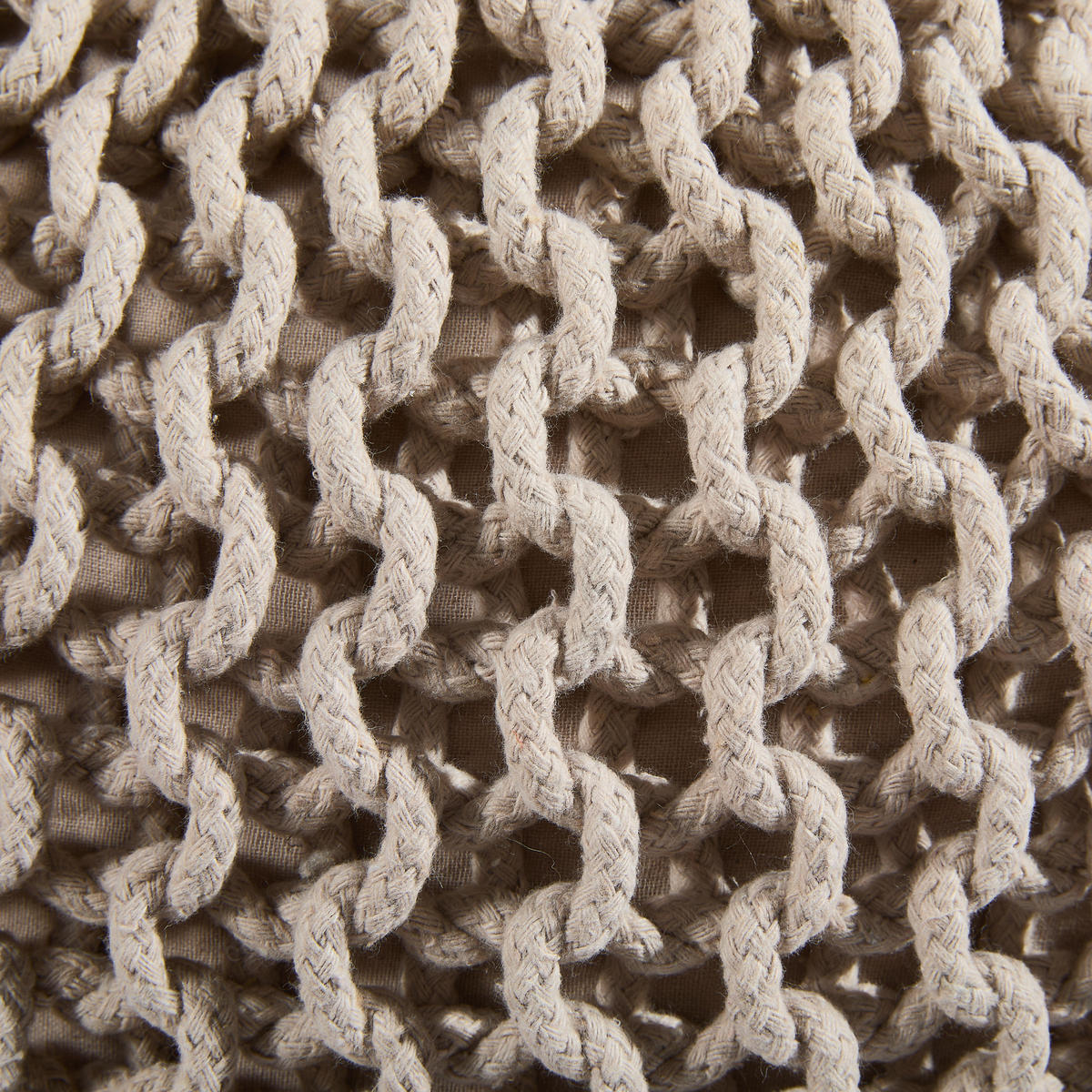 POUF Textilgeflecht Uni Grau 55/55/35 cm  - Taupe/Grau, Trend, Textil (55/55/35cm) - Linea Natura