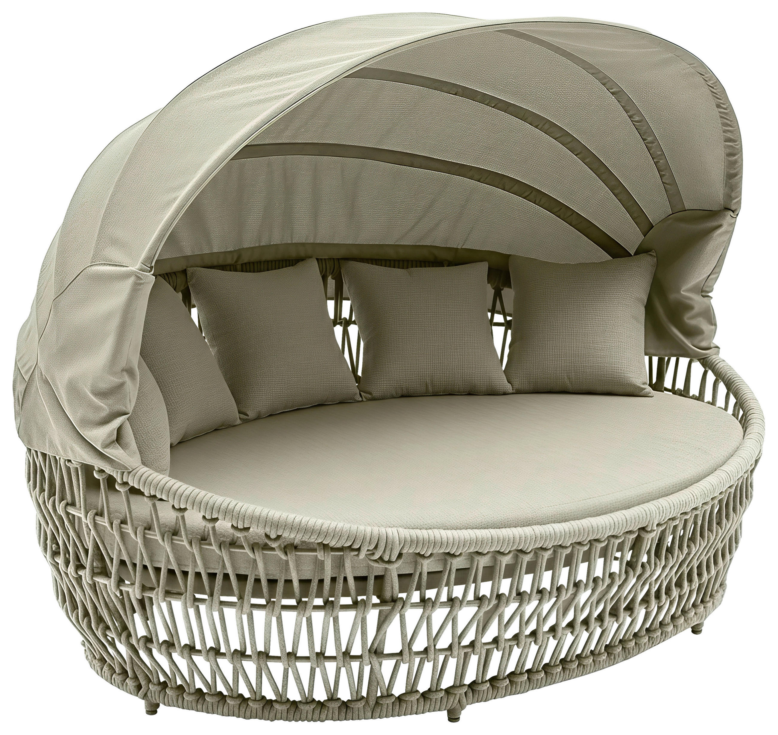 GARTENMUSCHEL 200/83-146/144 cm Aluminium  - Taupe/Beige, Design, Kunststoff/Textil (200/83-146/144cm) - Ambia Garden