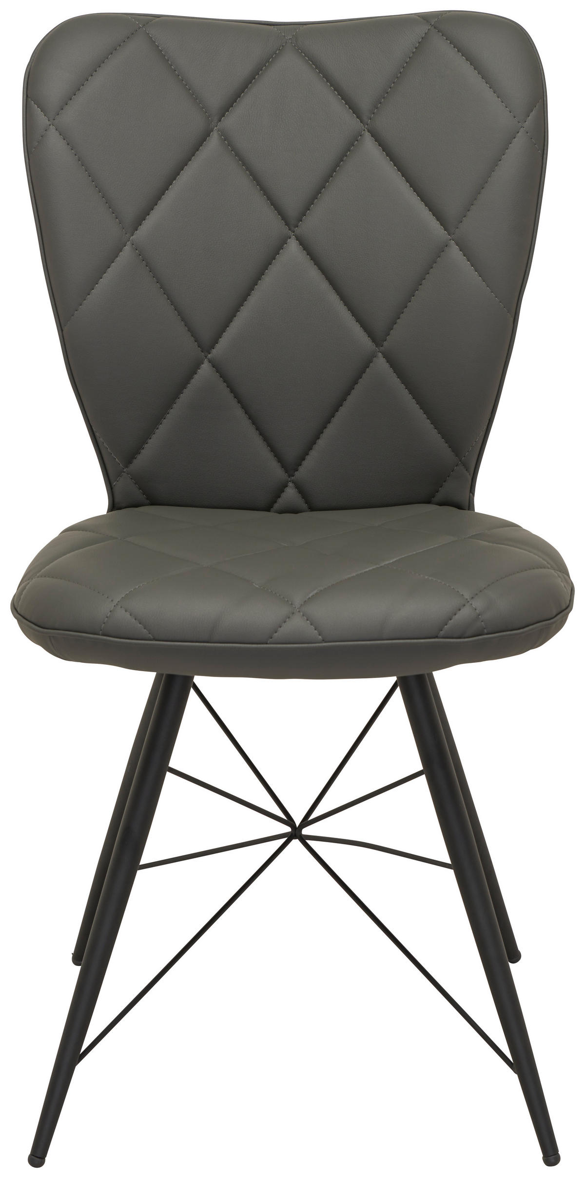 STOL, kovina, usnje siva, črna  - črna/siva, Design, kovina/usnje (49/90/61cm) - Hom`in