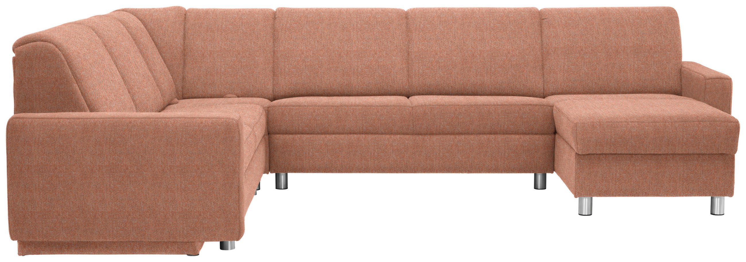 WOHNLANDSCHAFT  in Chenille Orange  - Alufarben/Orange, KONVENTIONELL, Kunststoff/Textil (236/322/158cm) - Sedda